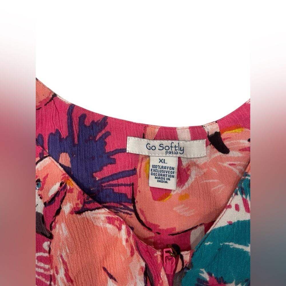 Go Softly Patio Floral Crinkle Midi Dress Women’s XL - Picture 8 of 11